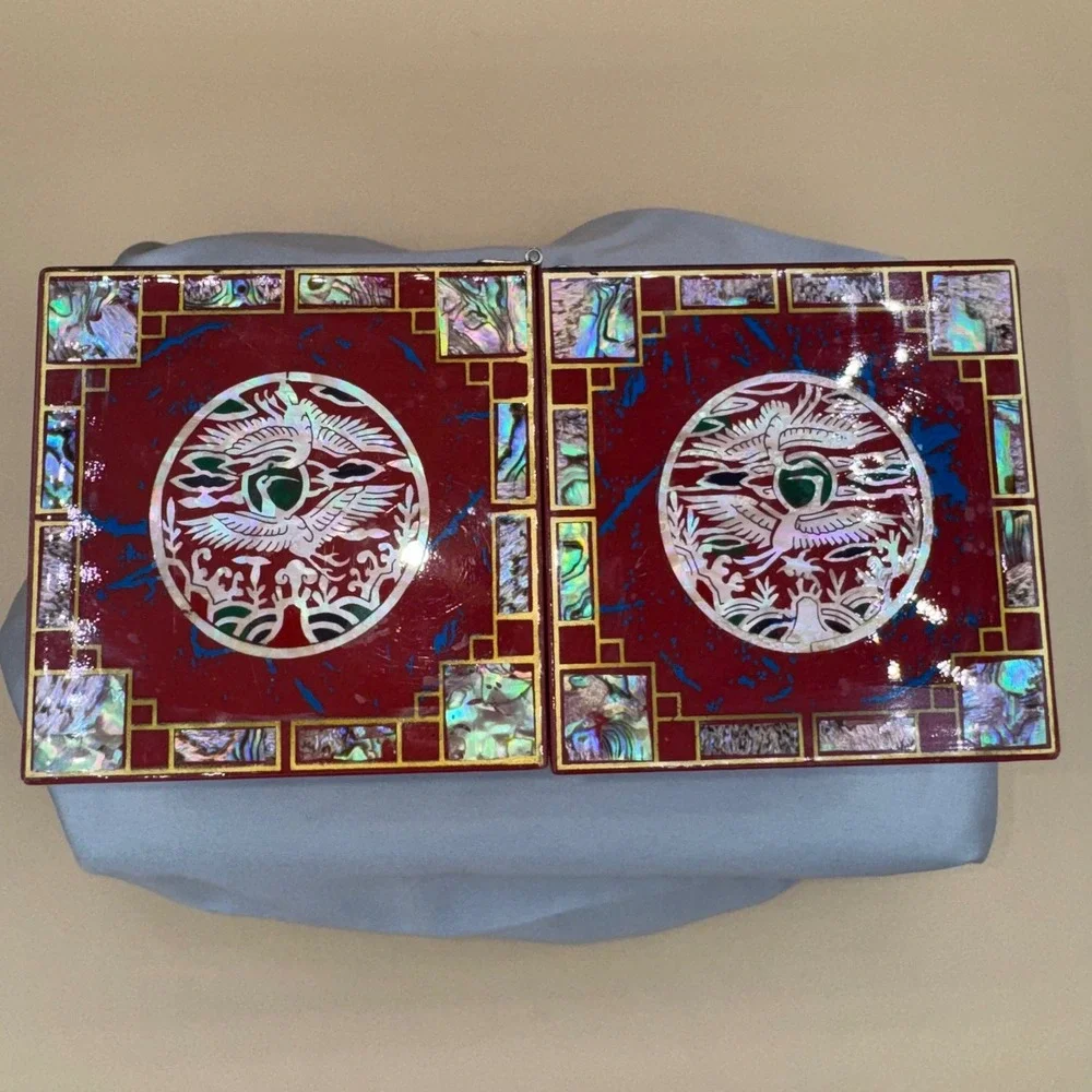 Vintage Korean Najeonchilgi Style Jewelry Box 4 Drawers Phoenix Mother of Pearl